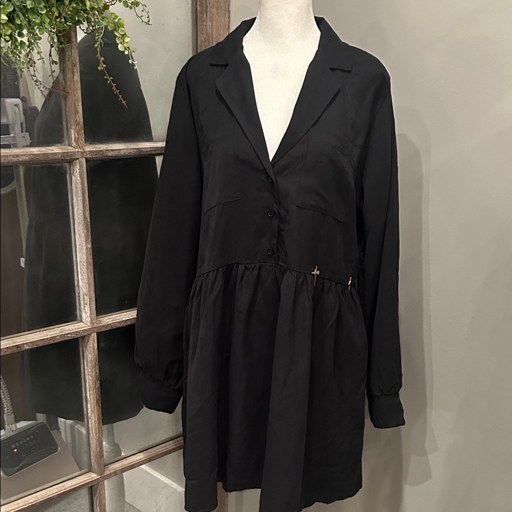 Francesca’s Black Button-Up Dress XL